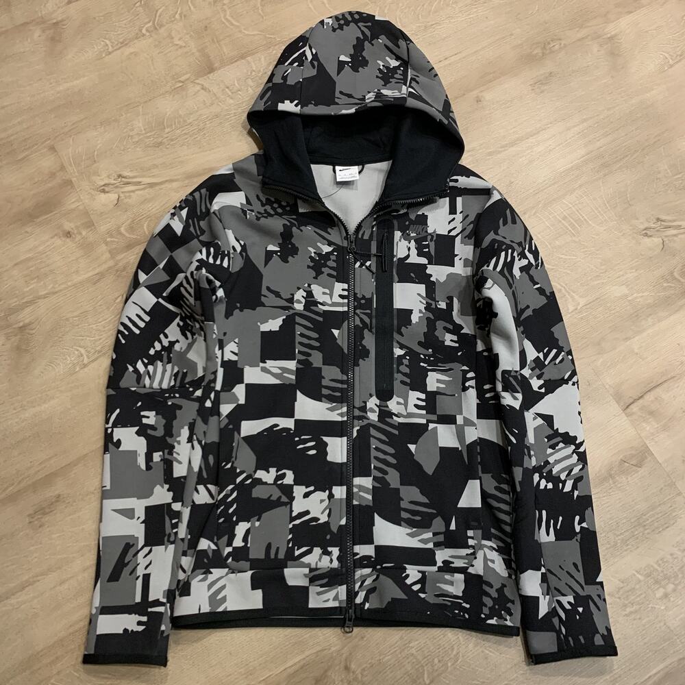 Nike Sportswear Tech Fleece Full Zip Hoodie Digi Snow Camo DM6456-077 Men's XS